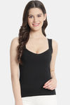 Bleeding Heart Cotton Camisole (Pack of 2) - Black Blue — thumbnail 2